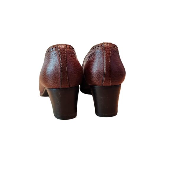 Elegance Leather Shoes Made in Italy, Size 35½,‎ 2-Inch Heel Brown Classic Style - Picture 8 of 9